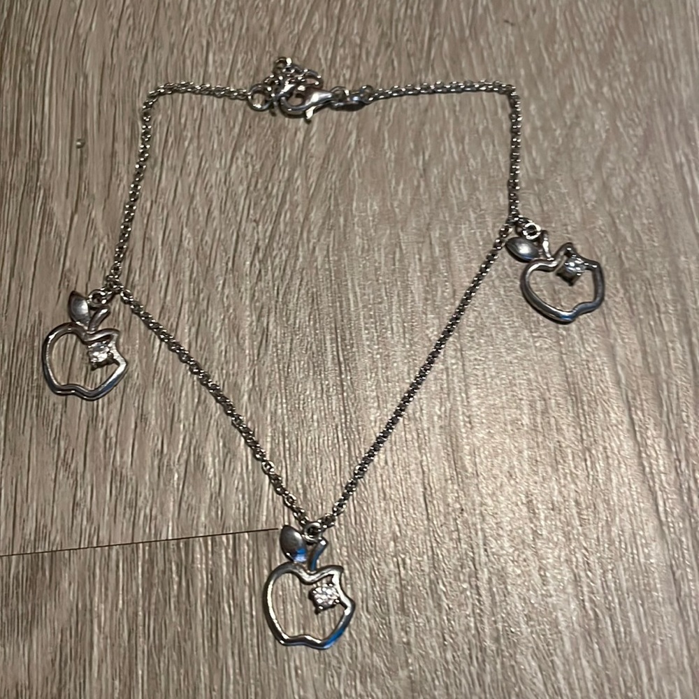 Silver apple Anklet #10